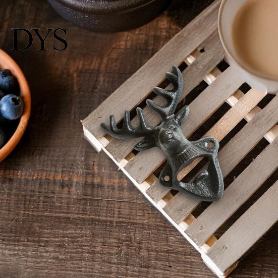 Cow Head Bottle Opener Elk Opener, Wall Mounted Beer Cap Cast Iron Remover, Rustic for Home Bar, Industrial Decor Outdoor