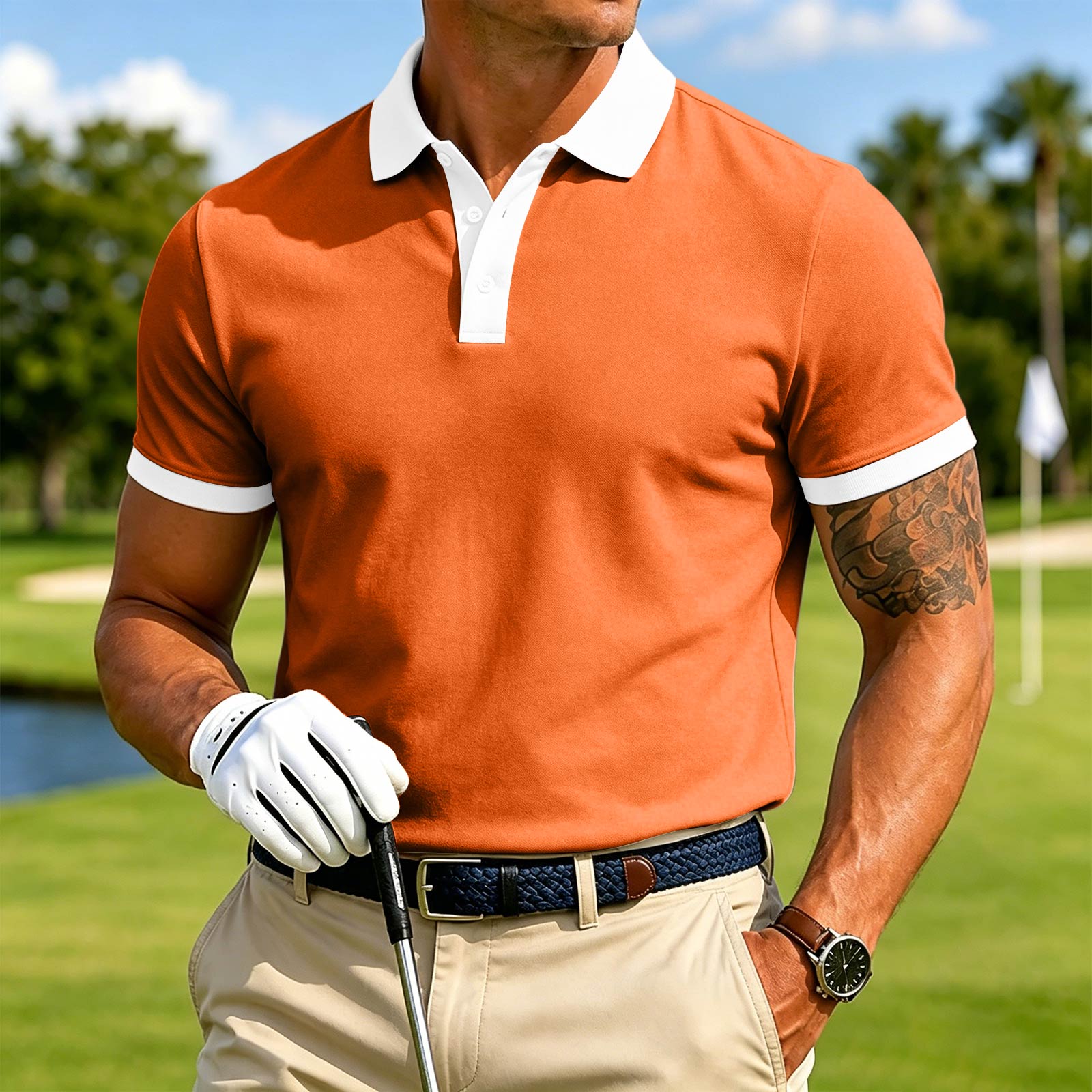 Men s Short Sleeve Shirt Casual Collared Tee Top M