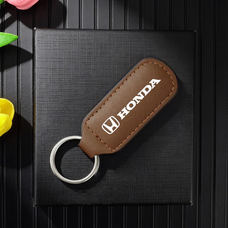 High Quality Leather Car Keychain Keyring Pendant Accessories For Honda Mugen TypeR Jazz Insight Freed Fit CRV Civic Accord City RG0