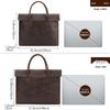 Men's Crazy Horse Leather Briefcase: Genuine Leather Business Casual Handbag with Computer and File Storage.