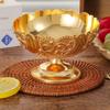 Europäischer Obstteller, Goldene Legierung Exquisite Gravur Blumen Süßigkeitenschale, Futternapf Snack-Teller, Party Schreibtisch Dekoration