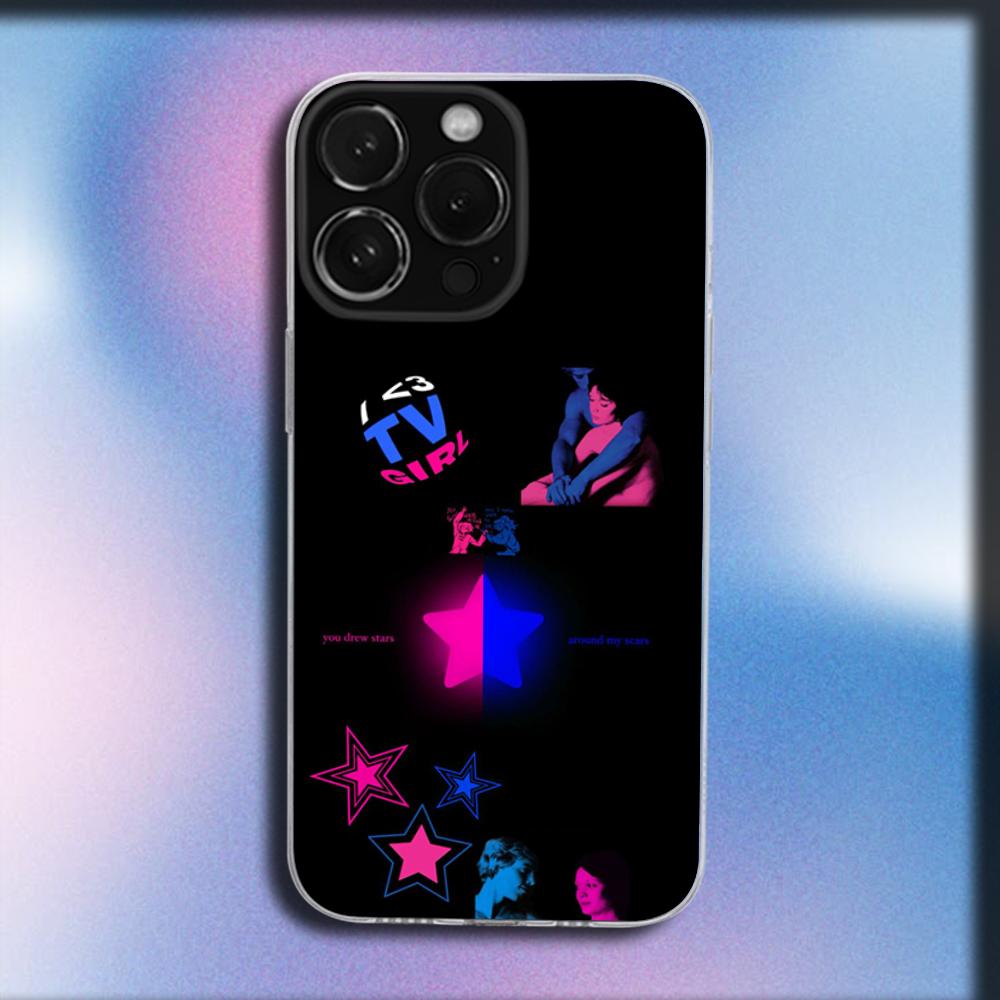 

Чехол для телефона T-TV Girl для iPhone 16,15,14,13,12,11 Plus,Pro,Max,XR,XS,X,Plus,SE,Mini Прозрачный Мягкий Чехол iPhone13mini