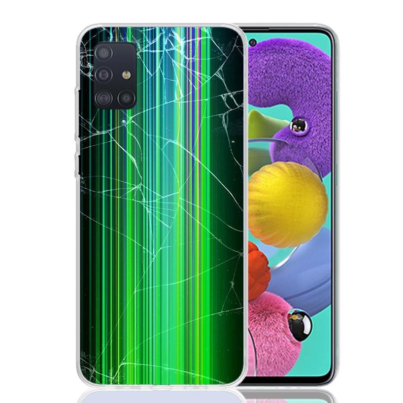 Broken Phone Screen Phone Case For Samsung Galaxy A52 A32 A22 A12 A02S A50S A30S A51 A31 AA71 Note 20 Ultra 10 S10 Plus Galaxy A