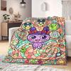 Tamagotchi Anime Spaudinio Antklodė Šilta Patogi Flanelinė Antklodė Tinka Miegamiesiems, Sofoms, Lovoms, Kėdėms, Iškyloms, Kelionėms