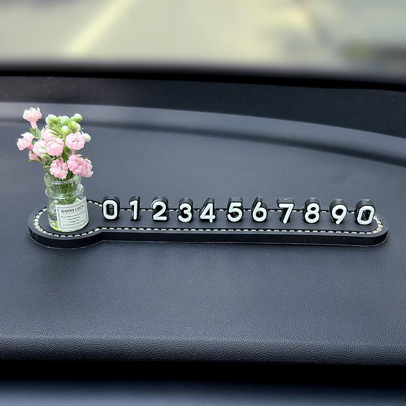 Car Temporary Parking Card Phone Number Card Plate Telephone Number Stop Luminous Parking Aid Garage Car Interior