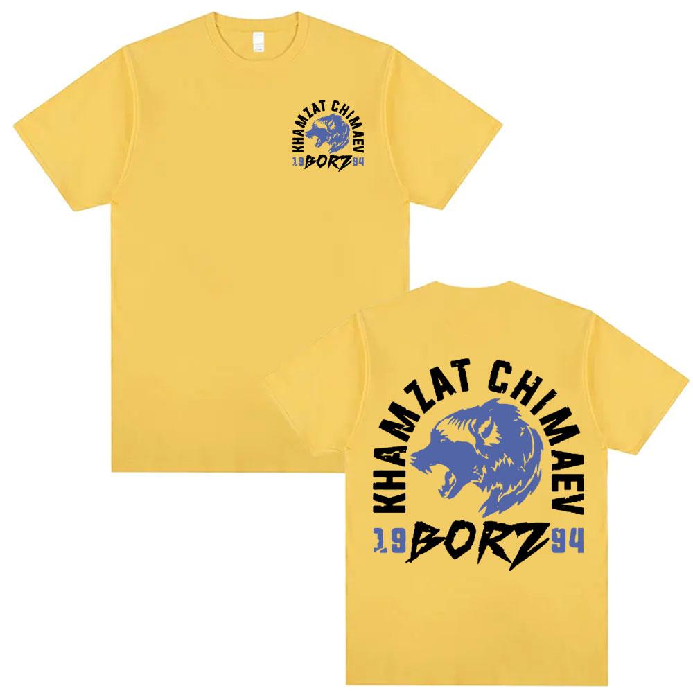 Khamzat Chimaev "borz" Logo Grafik T-Shirt Herrenbekleidung Harajuku Mode Übergroße T-Shirts Lässiges Baumwoll Kurzarm T-Shirt