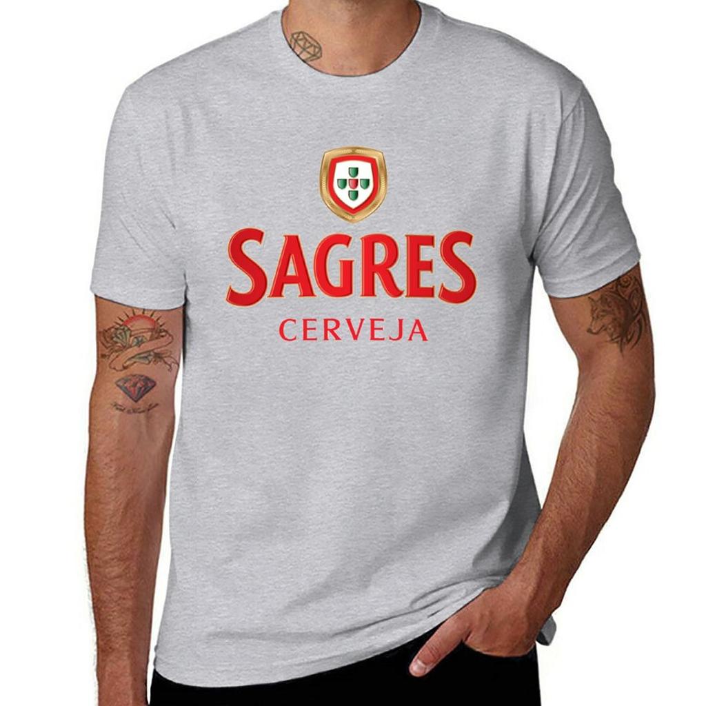 Nuova T-shirt Birra Sagres t-shirt nera t-shirt ad asciugatura rapida t-shirt nere per uomo