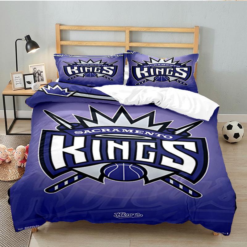 Kings Basketball Bedding Set 3pcs, High Quality Bedding Set Including 1pc Duvet Cover And 2pcs Pillowcases for Bedroom, Dormitory Gift