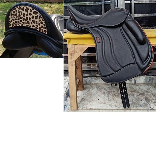 

Leather Dressage Monoflap Saddle with Changeable Gullets – Elegant Cantle Design 16 Inch чёрный