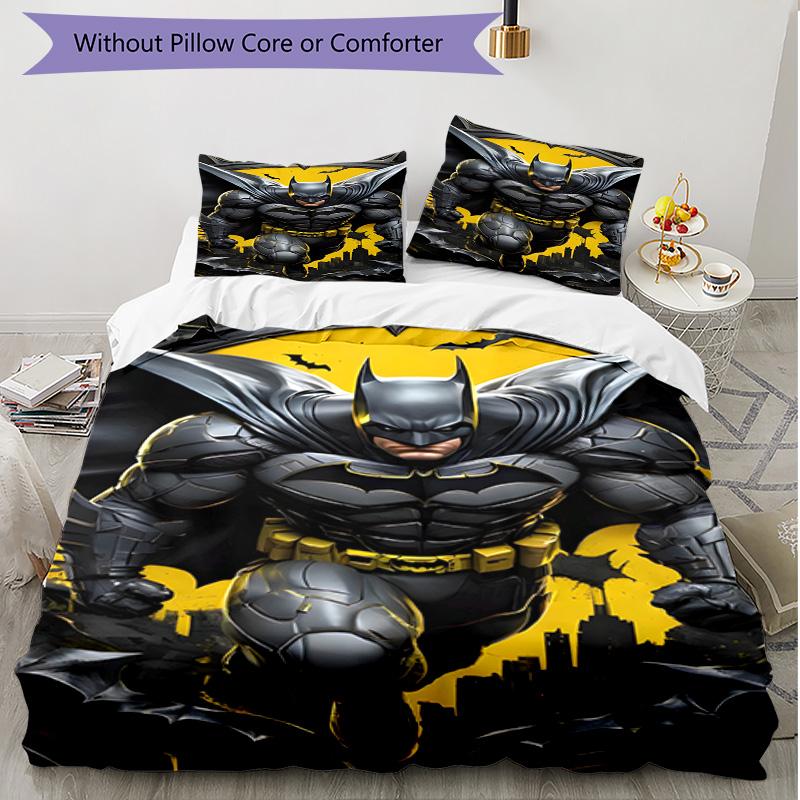 3pcs Duvet Cover Set (1*Duvet Cover + 2*Pillowcase, Without Core), Superheroes Print Soft All‑Season Bedding Set, Home Bedroom Decor Gift