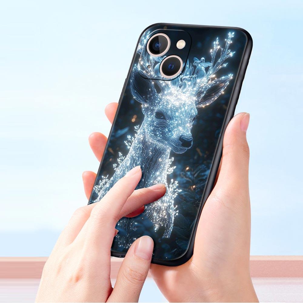 Cartoon-Tier-Hirsch-Handyhülle Cover für iPhone 17 16 15 14 13 12 11 Pro Max 17 Air Plus Stoßfeste Weiche TPU-Schale Fundas Capas