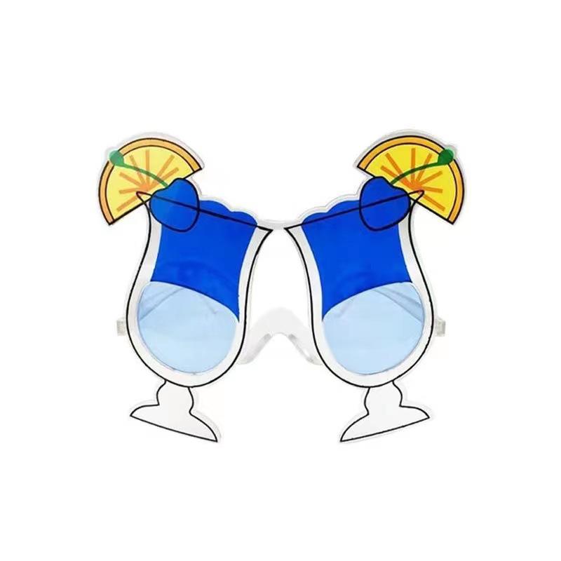 Hawaiian Beach Party Glasses: Coconut Tree, Flamingo, Parrot, Ice Cream, Flower & Wine Glass Fun