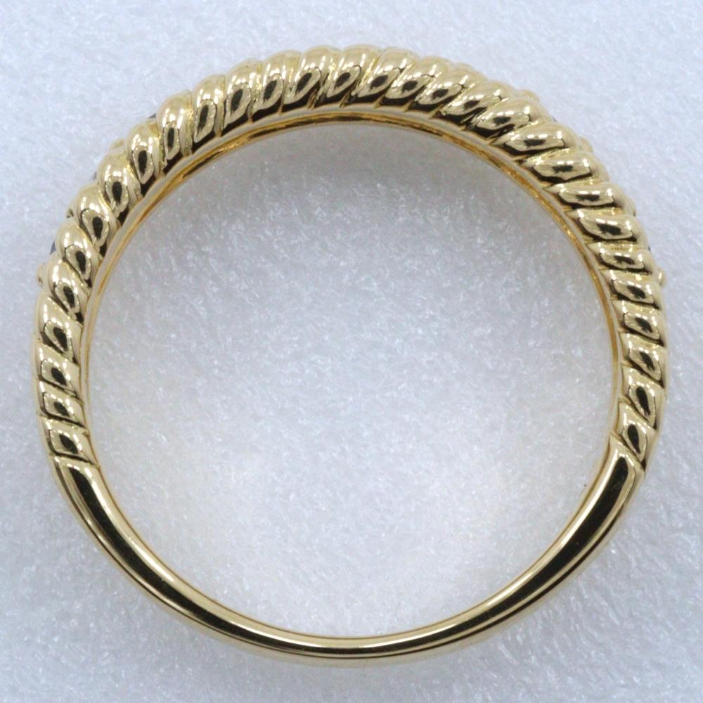 Ring K18 Yellow Gold/sapphire/diamond #6.8(US Size) 6.2g Women Used