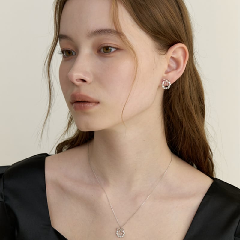 KINDABABY [Exclusive]ribbon heritage necklace - silver