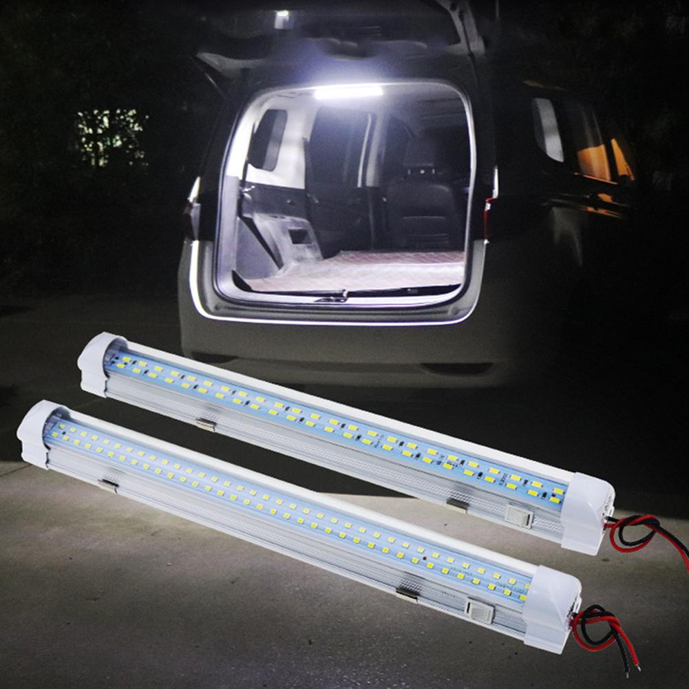72 LED 12V Car Interior Led Light Bar White Light Tube with Switch for Van Lorry Truck RV for Camper Boat Indoor Ceiling Light