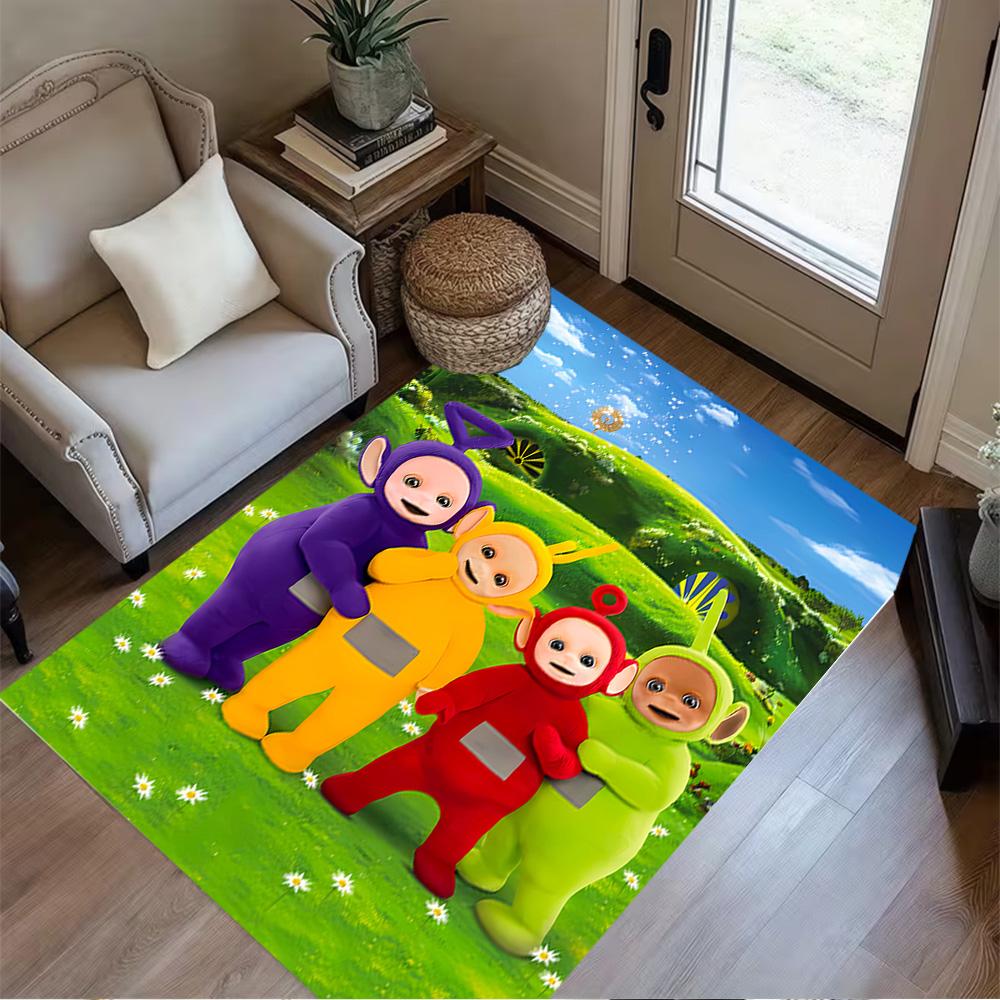 Teletubbies Friends Forever Floor Mat Design for Bedrooms Foyer Study Room Game Room Antislip Carpet Anime Office Decor Birthday/Christmas Gift