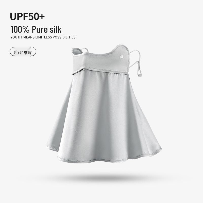 Women's Summer Mulberry Silk Facekini: Sun & Eye Protection, Breathable, XKZ55