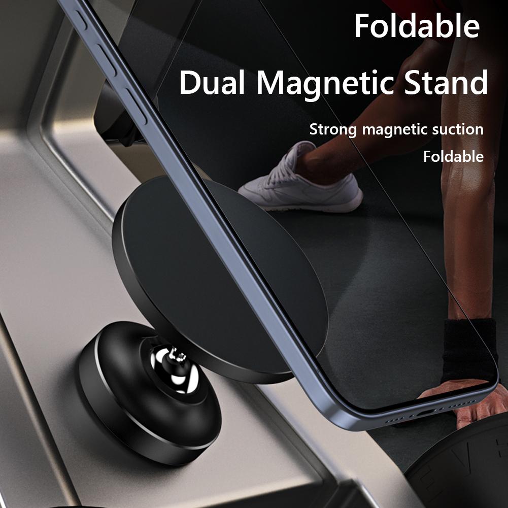 Gym Magnetic Phone Holder Alloy Base Strong Magnet Gym Phone Mount & Holder for iPhone Samsung Xiaomi Huawei for Gym Car Kitchen