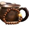 Exquisite Carved Agarwood & Imitation Beeswax Ethnic Buddhist Prayer Beads Bracelet for Women