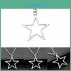 Fashionable Vintage Silver Hollow Star Pendant Necklace For Men And Women In 36x33mm Size