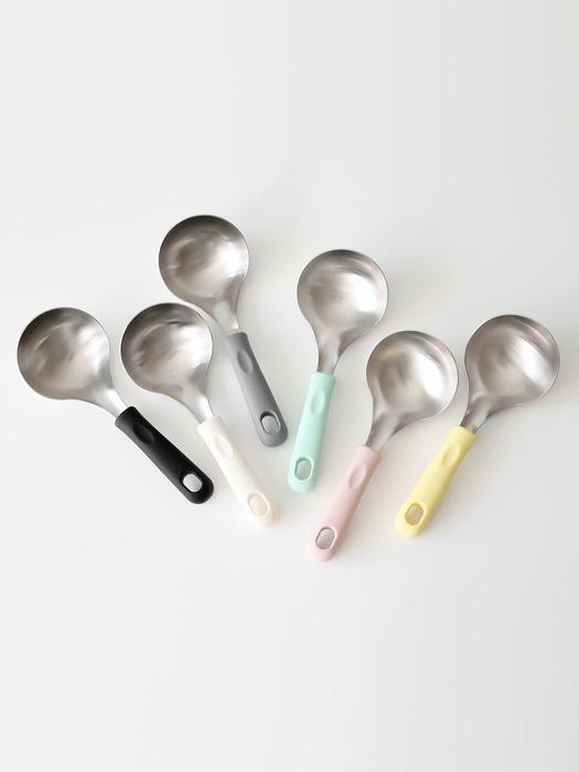 Kamomekitchen Silicone Handle Serving Spoon Mini Ladle 2-Piece Set black
