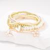 Fashion Heart-shaped Butterfly Flower Pendant Bracelet Bohemian Seed Bead Stacked Bracelet Women's Summer Beach Party Zircon