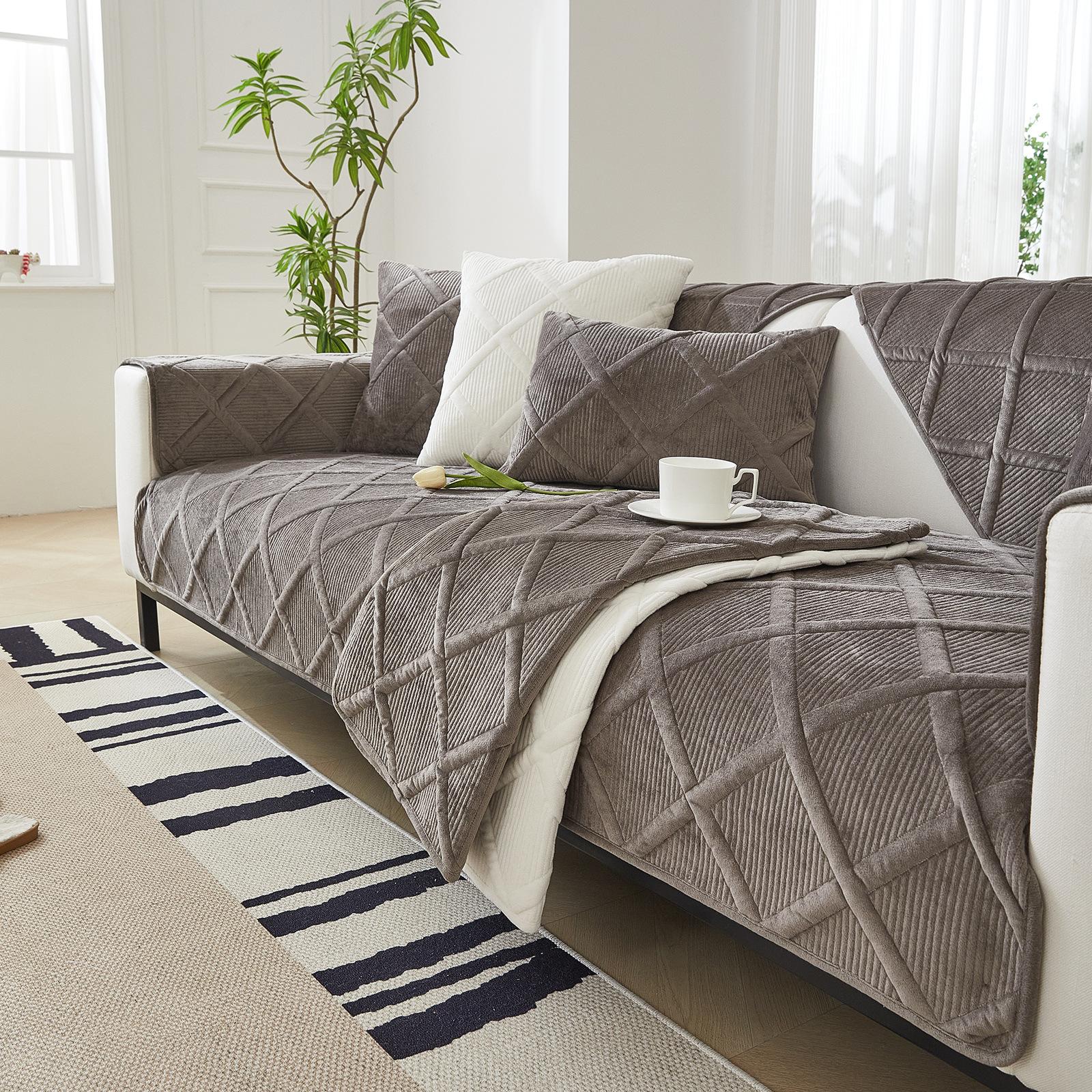 

Суцільний нековзкий чохол для дивана. Потовщений м’який плюшевий диван. Подушка. Рушник для меблів для вітальні. Чохли. Чохли. 90x120cm 1pcs