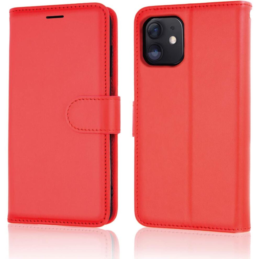iPhone 12 / iPhone 12 Pro Leather Wallet Case, Flip Protective Case Cover with Wallet Card Holder, Stand and Wrist
