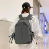 Schoolbag New Solid Color Simple Large Capacity Student Junior High School Primary School Backpack Lightweight Trendy Cool Men's and Women's 