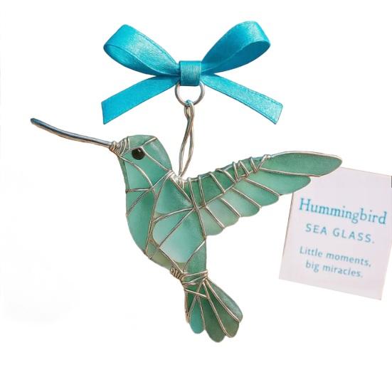Handcrafted Bird Ornament with Blessing Card Unique Coastal-Inspired Bird Decoration for Christmas Tree And Home Artistic Bird Keepsake