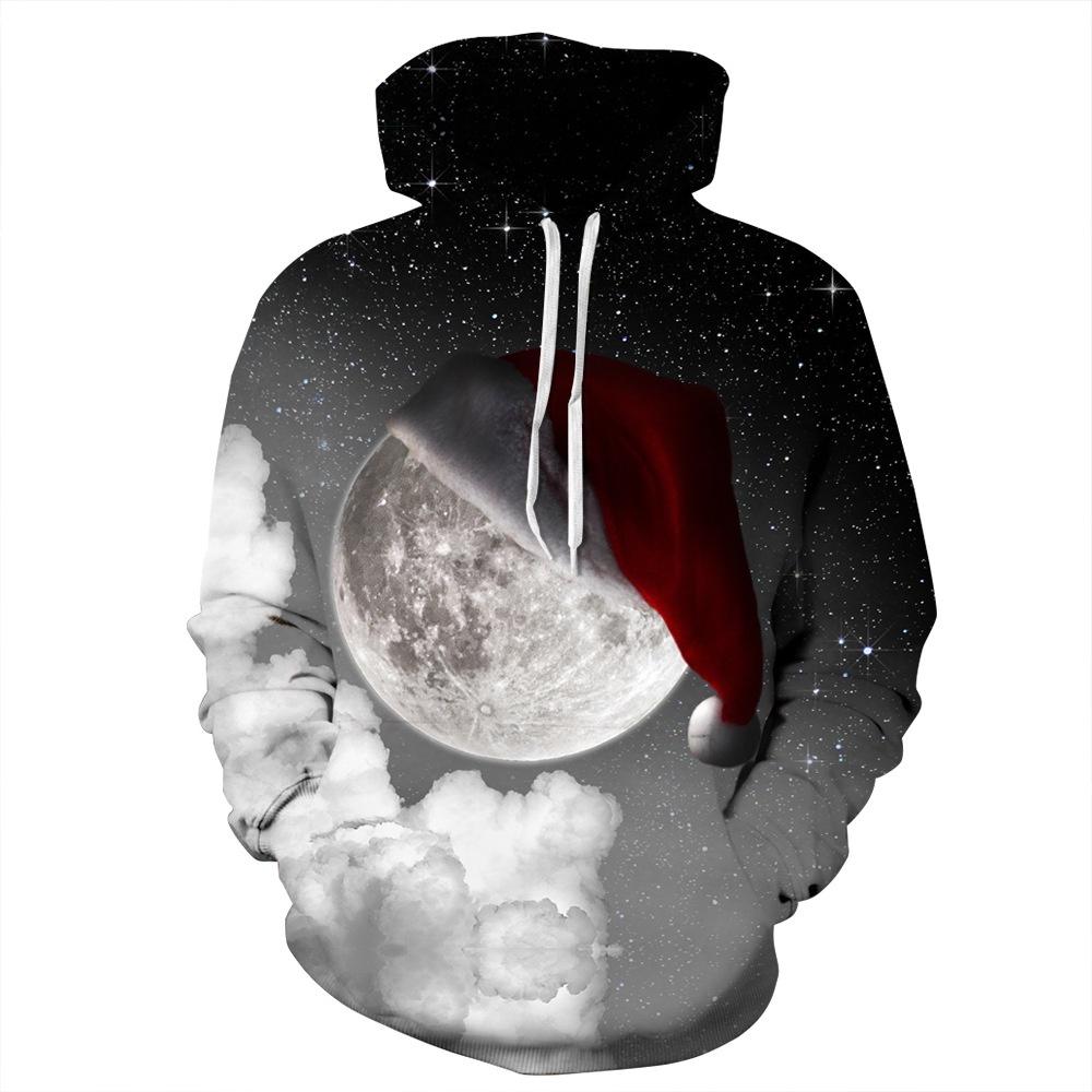 Festive Men Women Christmas 3d Graphic Printed Hoodie Sweatshirt Jumper Tops