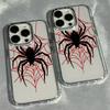 Phone Case For iPhone 17 16 15 14 13 12 11 Pro Max XS X XR 7 8 Plus 16E 17 Air Spider Web Pattern Transparent Metal Frame Cover