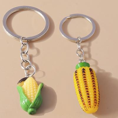 Chaveiro Mini Milho 3D Simulação Fofo Chaveiro de Legumes para Porta-Chaves de Carro Pingente de Bolsa para Mulheres Meninas Joias DIY Presente