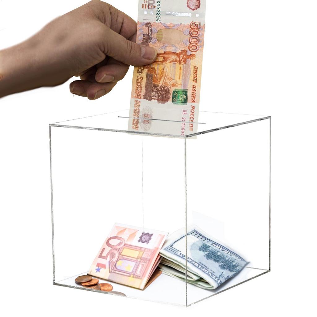 Piggy Banks for Adults Clear Acrylic Money Saving Bank Break to Open Can Only Save That Cannot Be Take