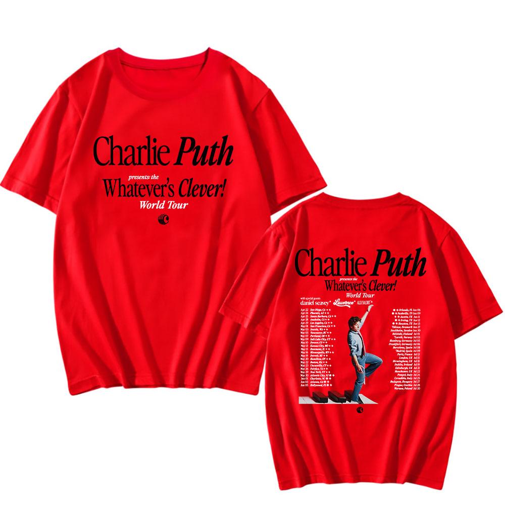 Whatever's Clever! World Tour 2026 T-shirt Charlie Puth Singer Graphic Tshirts Design Printing Merch Tees Summer Men/Women Shirt