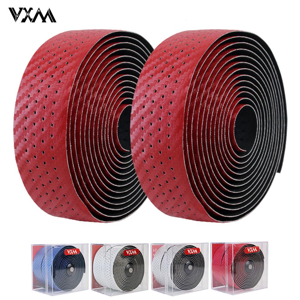 Road Bike Handlebar Tape Bar Tapes EVA/PU Soft Anti-Vibration Wrap Tape Durable Bar Bartape Anti-slip Carbon Fiber Pattern