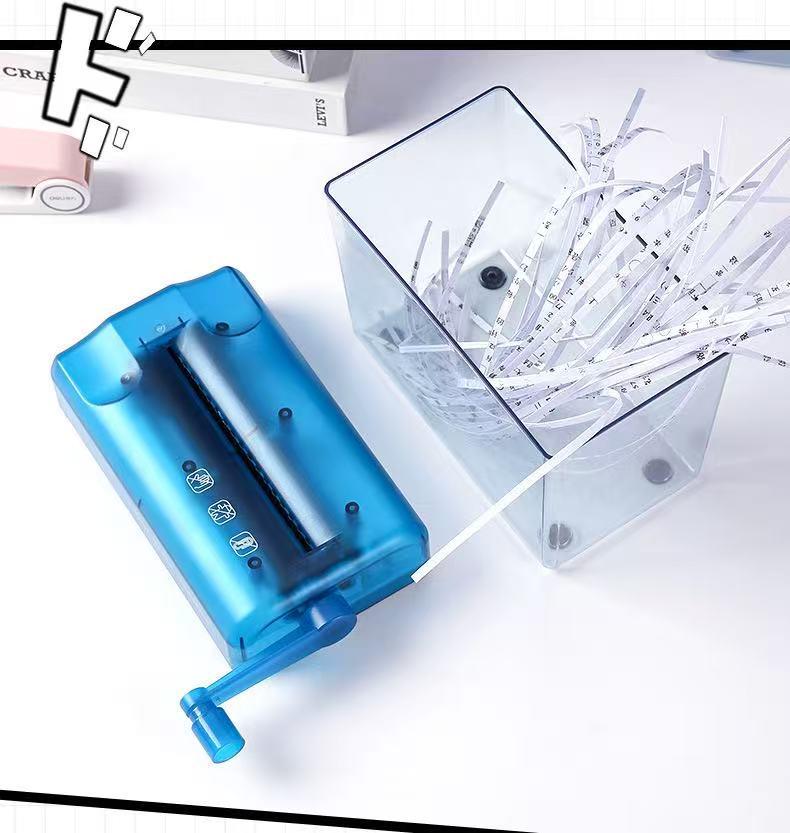 Hand-Cranked A4/A6 High-Security Strip-Cut Office Document Shredder