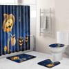 Halloween Shower Curtain Floor Mat Combination Four-Piece Household Door Mat Bedroom Non-Slip Carpet