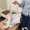 Fashion Commuter Large-capacity Bag Women's New Popular Plaid Shoulder Bag Going Out To Work Portable Tote Bag