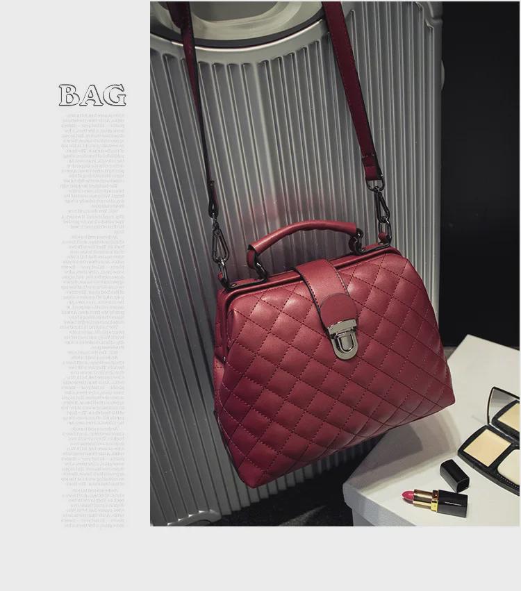 2024 Women's Diamond Pattern Korean Style Shoulder Bag with Lock Buckle