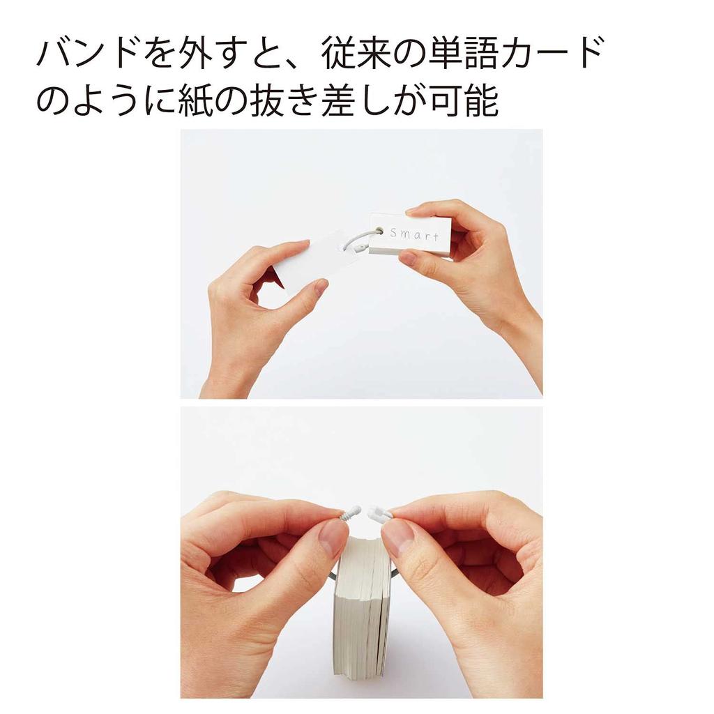 KOKUYO Campus Vocabulary Medium 3 Set of 20 Band-Attached Cards, Size, Colors, (Tan-201SET)
