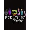 European Size Halloween-Inspired 'Pick Your Poison' Graphic T-Shirt for Women - Casual Crew Neck Short Sleeve Tee with Polyester and