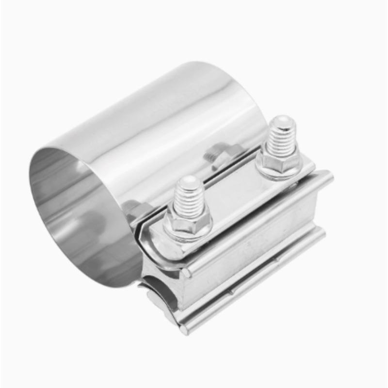 1PCS Exhaust Pipe Clamp Butt Joint Band Clamp Connector SUS Sleeve Coupler for Car Exhaust System Connection Muffler Repair