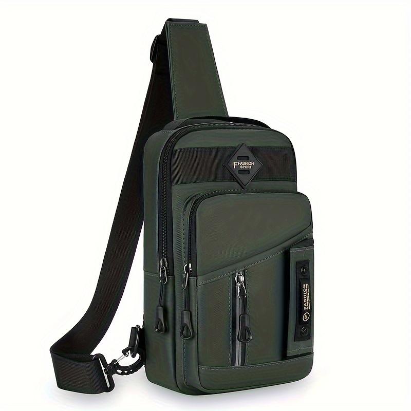 

New Men Shoulder Bags Chest Bag Multifuncional Crossbody Bags Travel Sling Bag зелений