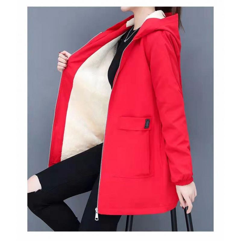 Winterjacke Baumwolle Warm Pufferjacke Damen Lässige Parkas Plüsch Kapuzen Trench Oberbekleidung Damen