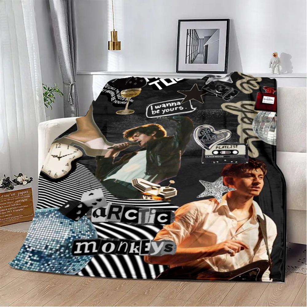 Printed Blanket Picnic Blankets Alex Turner Arctic Monkeys Rock Band Warm Blanket Soft and Comfortable Home Travel Birthday Gift