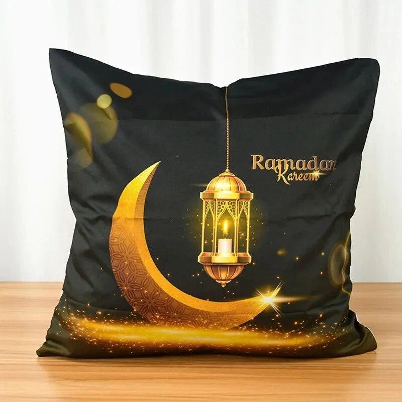 2024 Eid Mubarak Home Decoration Pillowcases Islamic Ramadan Decoration Mosque Muslim Pillowcases