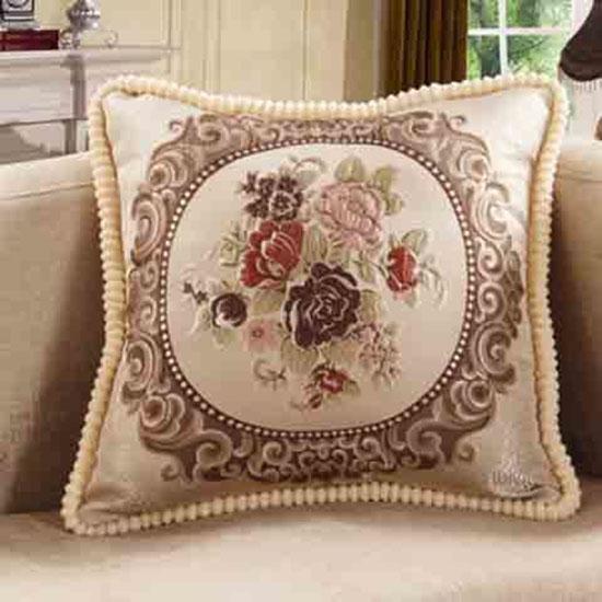 Washable Cushion Covers  European-style Printed Sofa Pillowcase Cover for  Living Room Car Pillow Cushion Lumbar Support Cover Removable