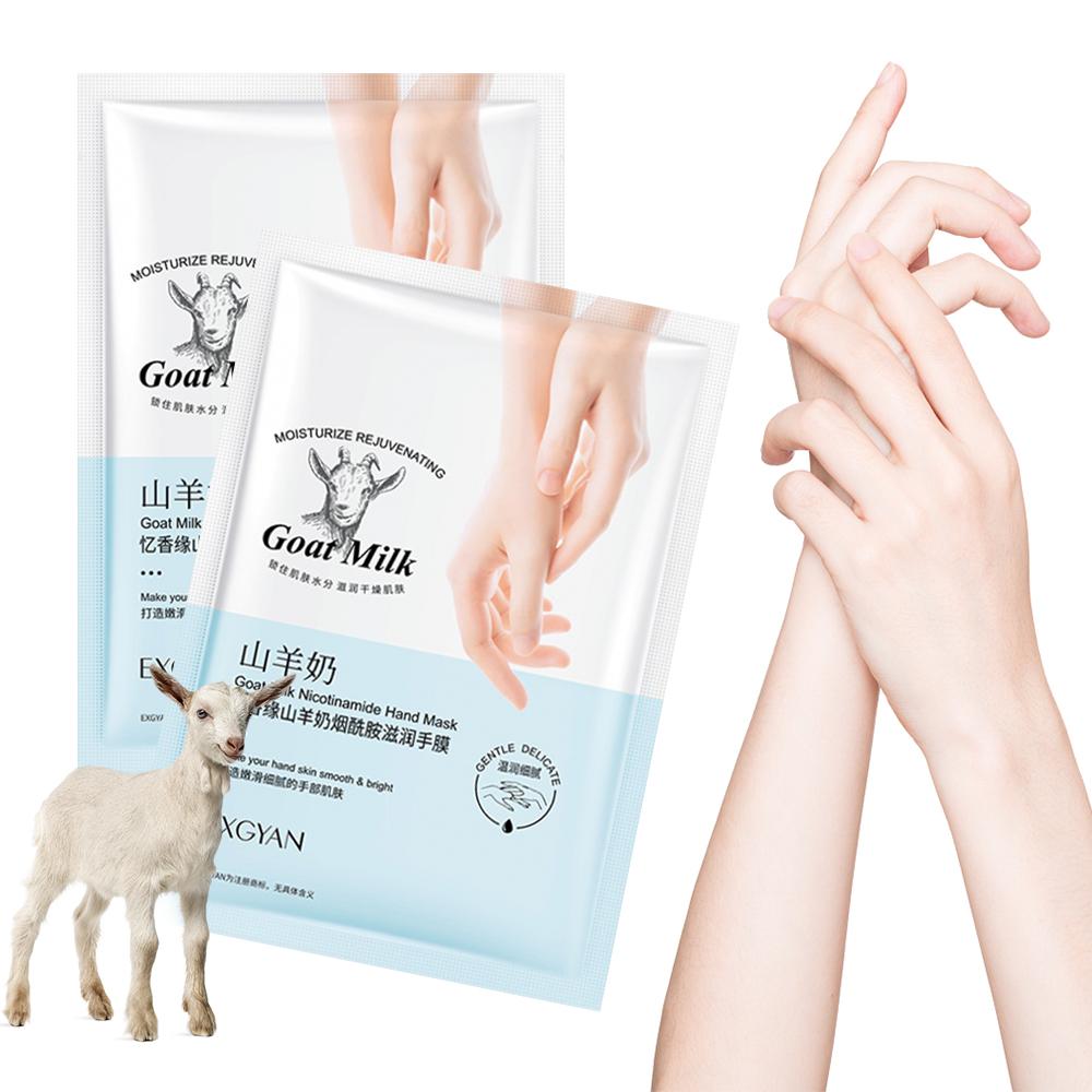 1 paar Feuchtigkeitsspendende Ziegenmilch Hand Maske Handschuhe Peeling Reparatur Hand Patch Hand Hautpflege