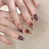Smudge Gradient Butterfly Plaid Wearable Almond Nail Art Stickers
